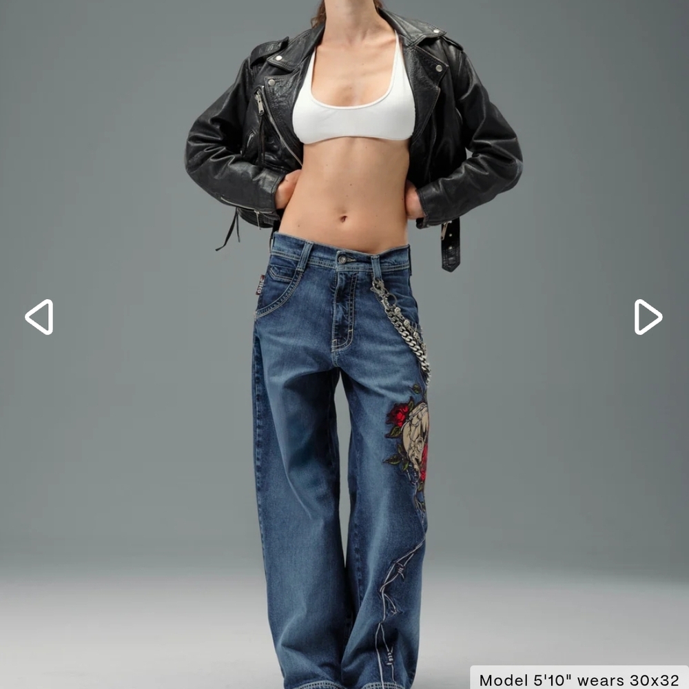JNCO Skull Wide Leg Jeans